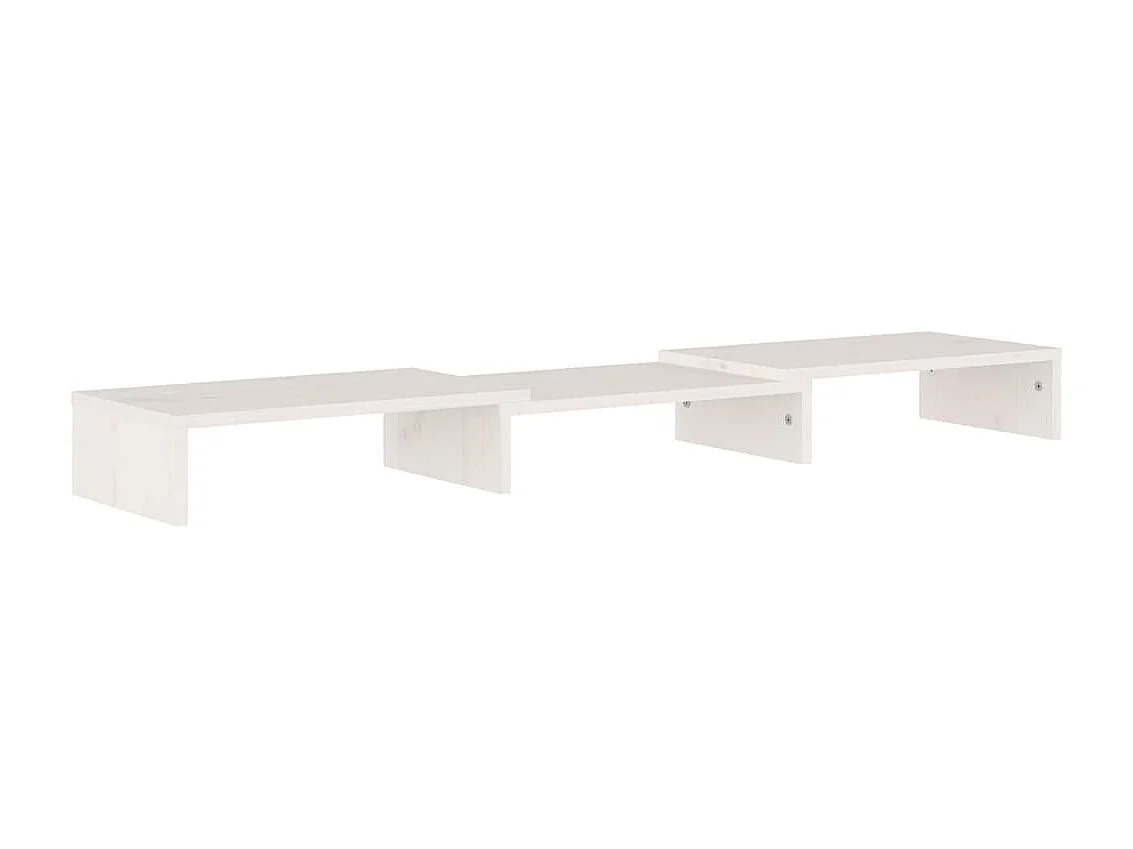 Monitorstandaard Wit 80x24x10,5 cm Massief grenenhout