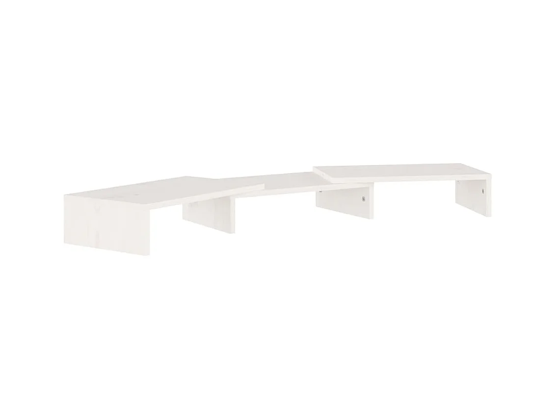 Monitorständer Weiß 80x24x10,5 cm Massives Kiefernholz
