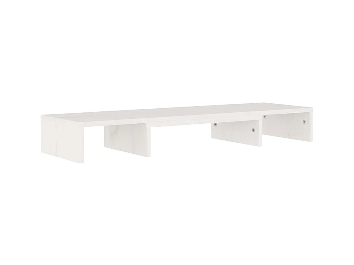 Monitorständer Weiß 80x24x10,5 cm Massives Kiefernholz
