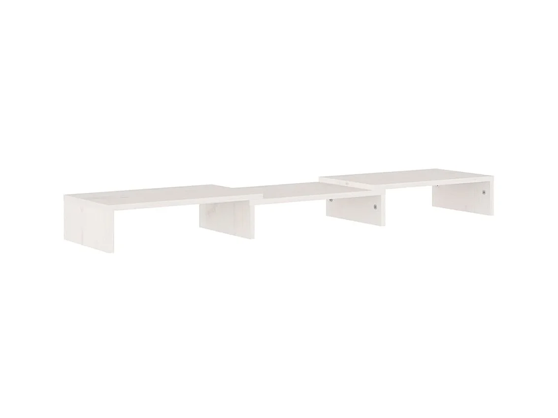 Monitorständer Weiß 80x24x10,5 cm Massives Kiefernholz
