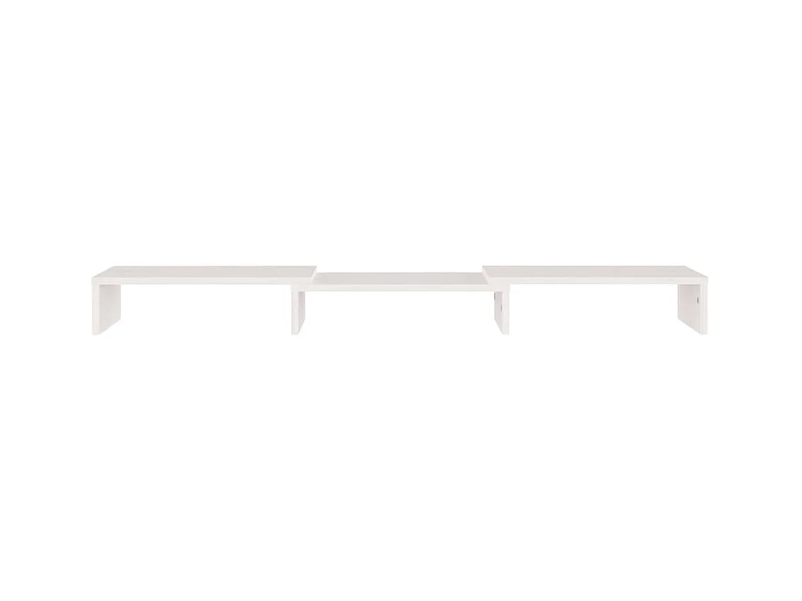 Monitorständer Weiß 80x24x10,5 cm Massives Kiefernholz
