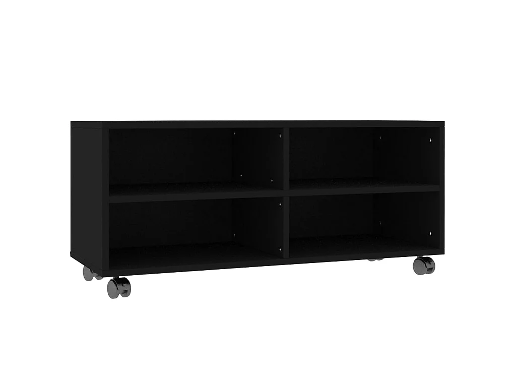 Meuble TV avec roulettes Noir 90x35x35 cm Bois d'ingénierie