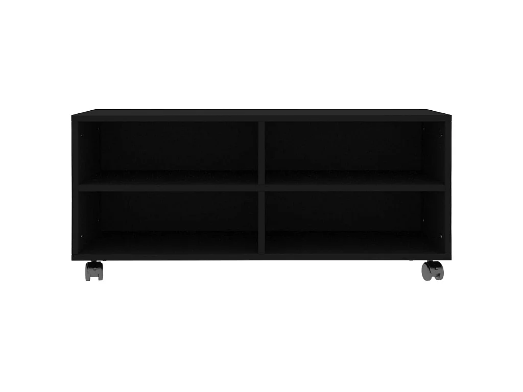 Mobile TV con rotelle Nero 90x35x35 cm MDF