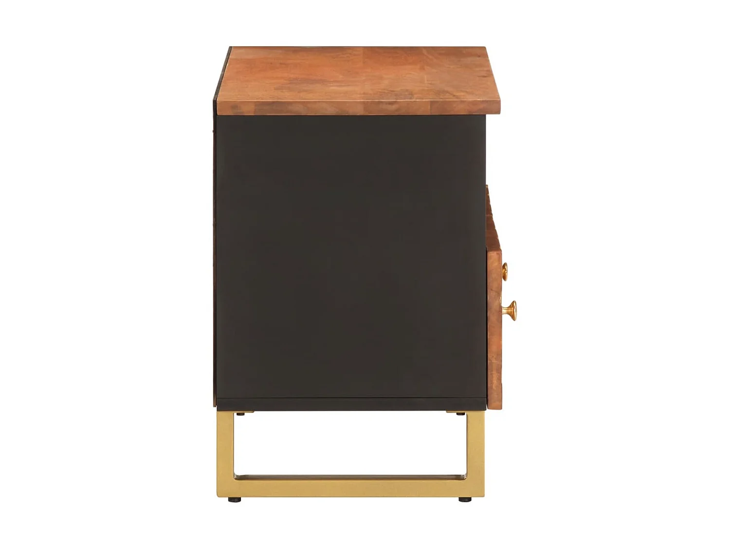 Meuble TV marron et noir 70x33,5x46 cm bois massif de manguier