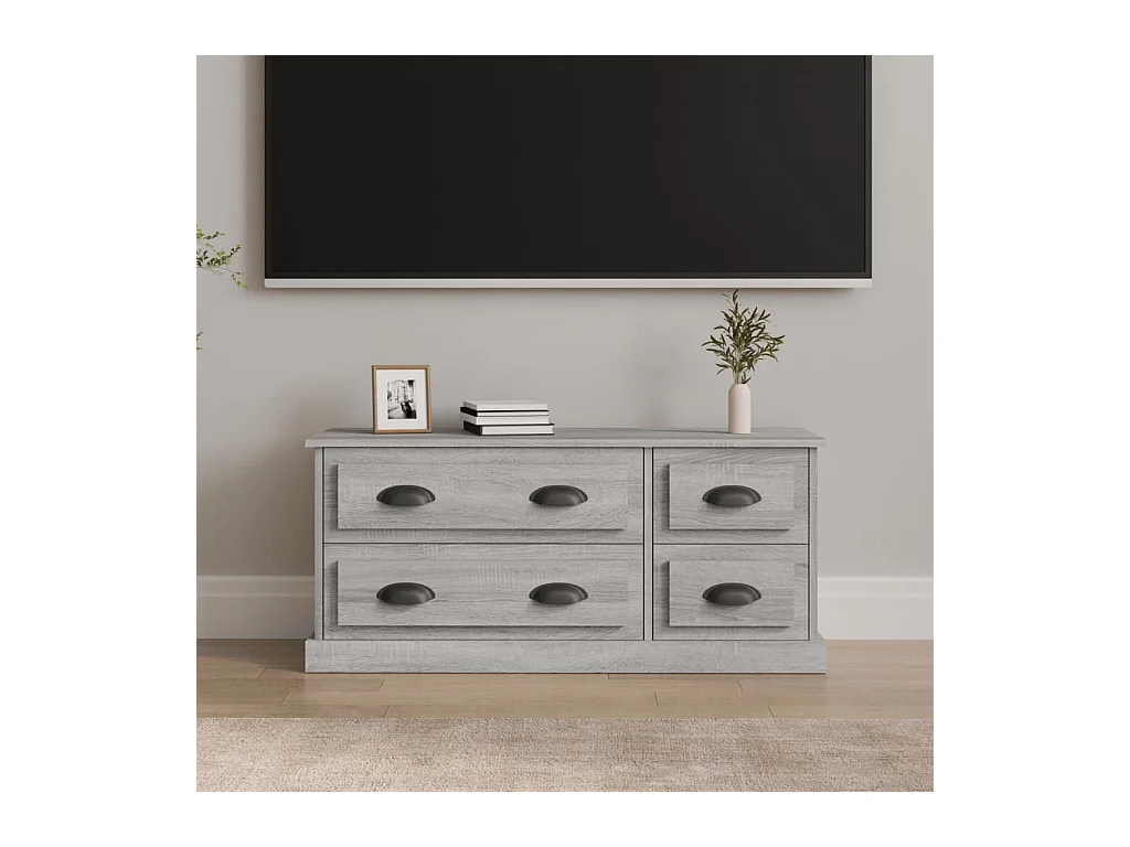 Meuble TV sonoma gris 100x35,5x45 cm bois d'ingénierie