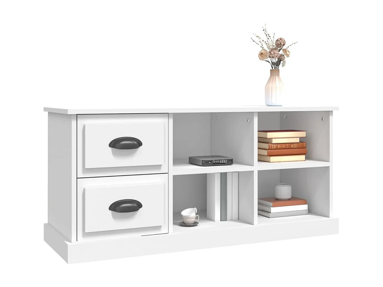 Mueble TV blanco 102x35,5x47,5 cm madera contrachapada