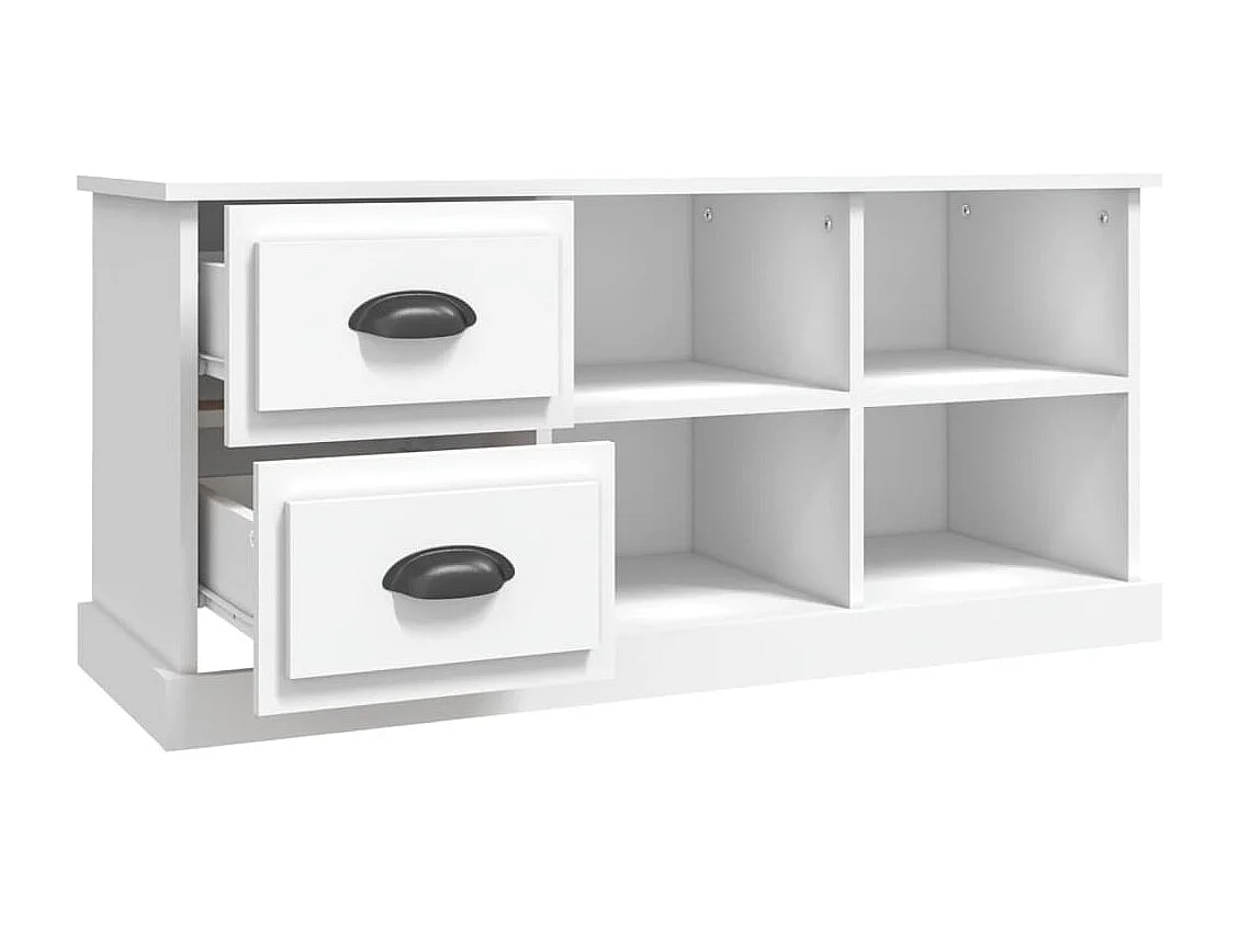 Mueble TV blanco 102x35,5x47,5 cm madera contrachapada