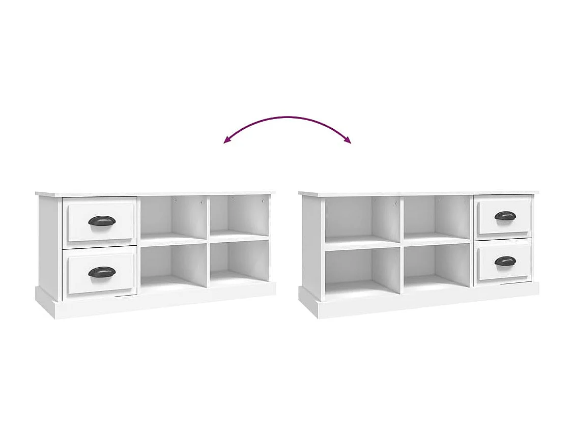 Mueble TV blanco 102x35,5x47,5 cm madera contrachapada