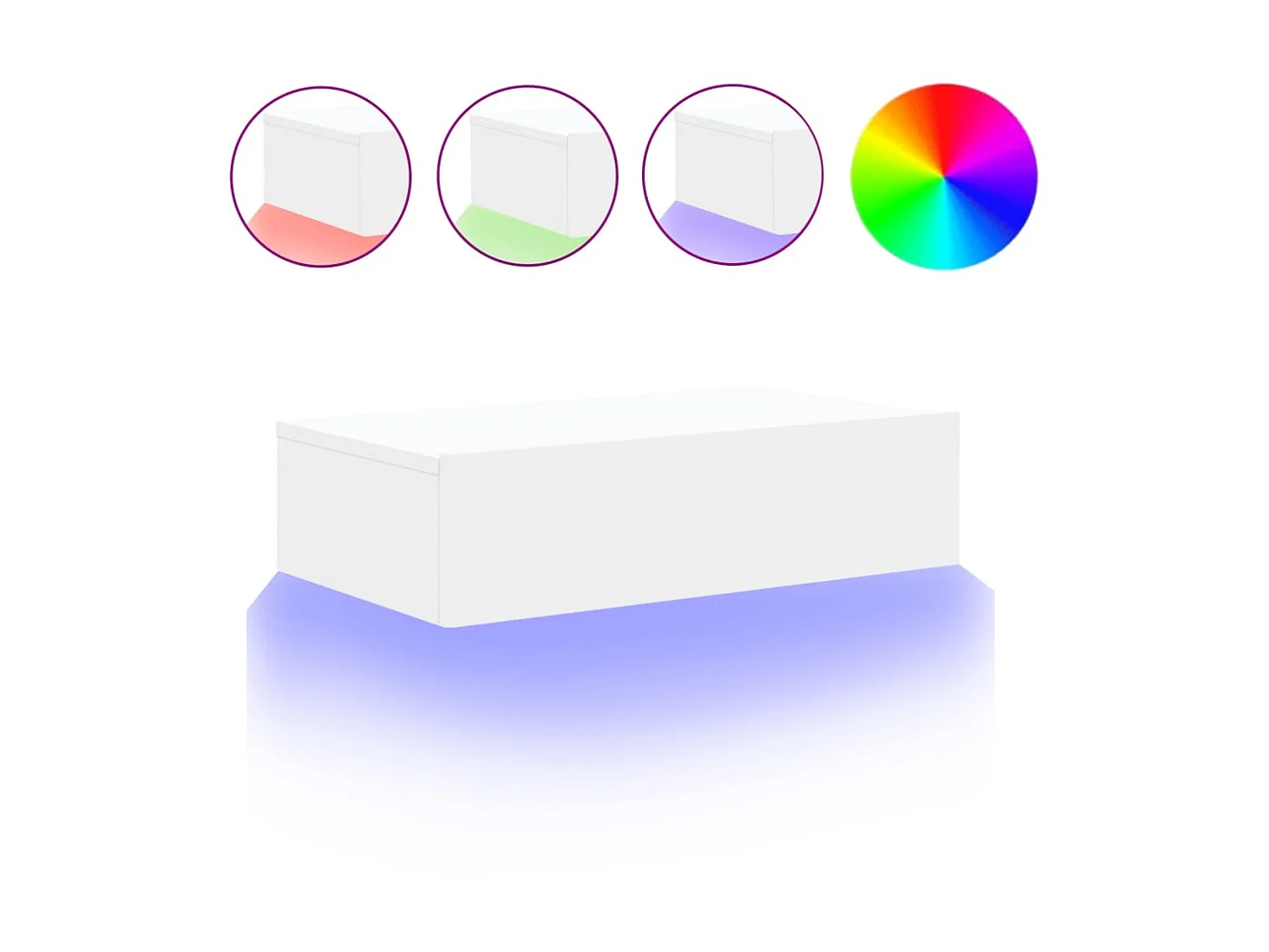 Meuble TV avec éclairage LED blanc 60x35x15,5 cm