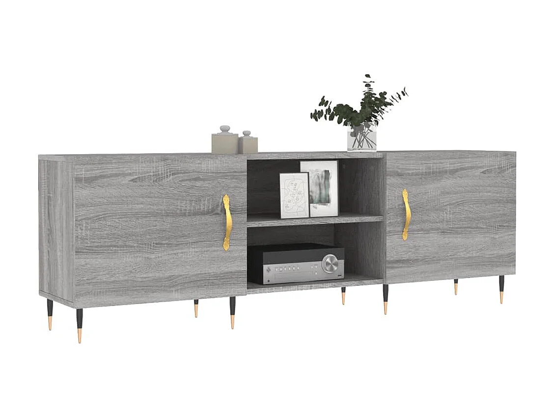 Mobile TV Sonoma grigio 150x30x50 cm in derivati del legno
