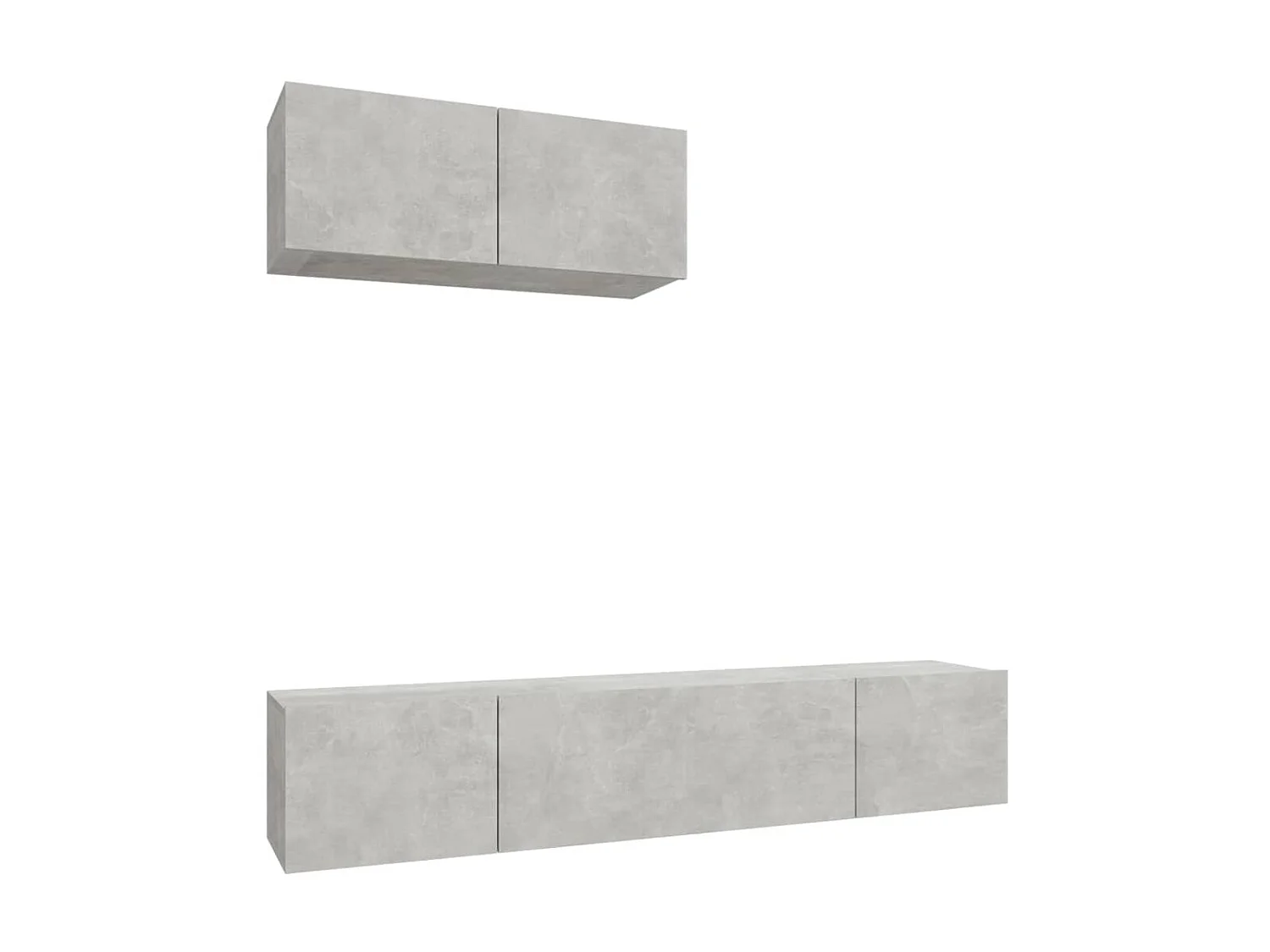 Ensemble de meubles TV 3 pcs Gris béton Bois d'ingénierie