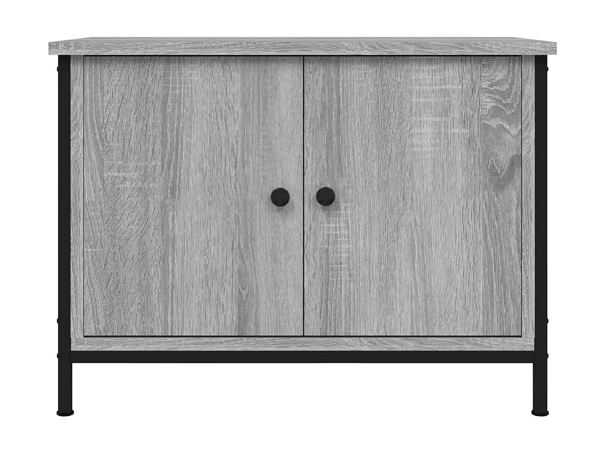 Móvel de TV com portas cinza sonoma 60x35x45 cm madeira engenharia