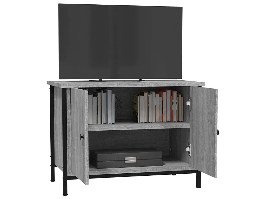 Meuble TV avec portes sonoma gris 60x35x45 cm bois d'ingénierie