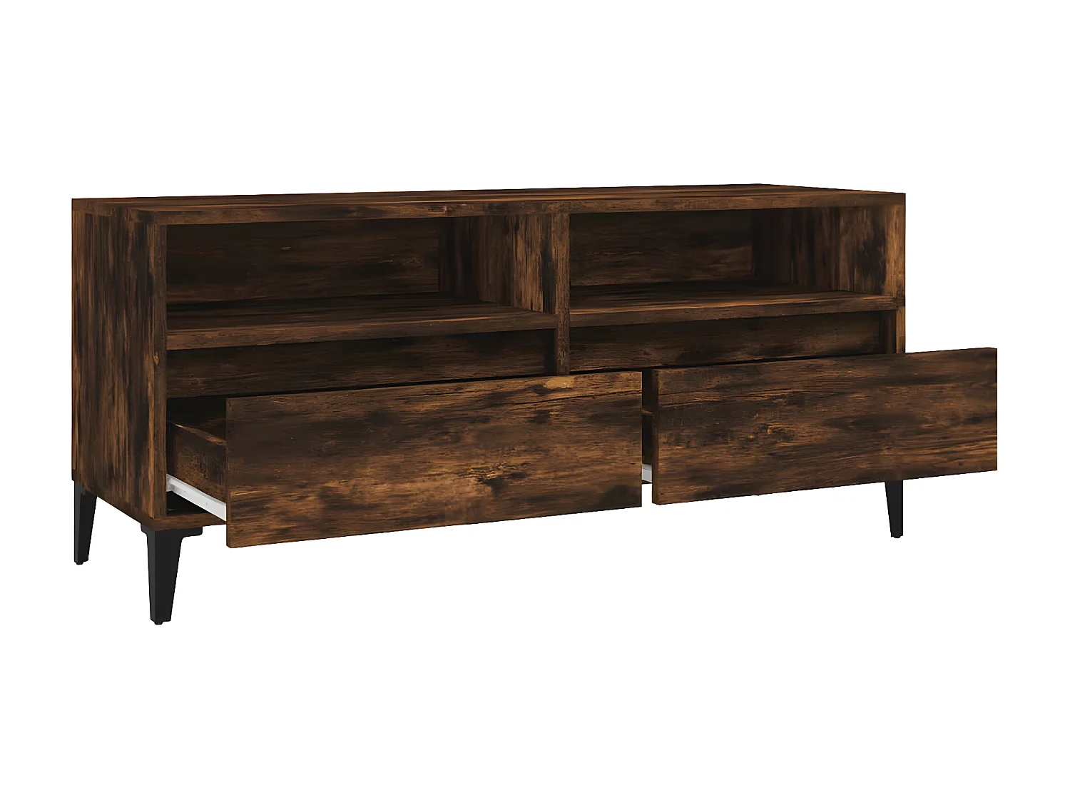 Meuble TV chêne fumé 100x34,5x44,5 cm bois d'ingénierie