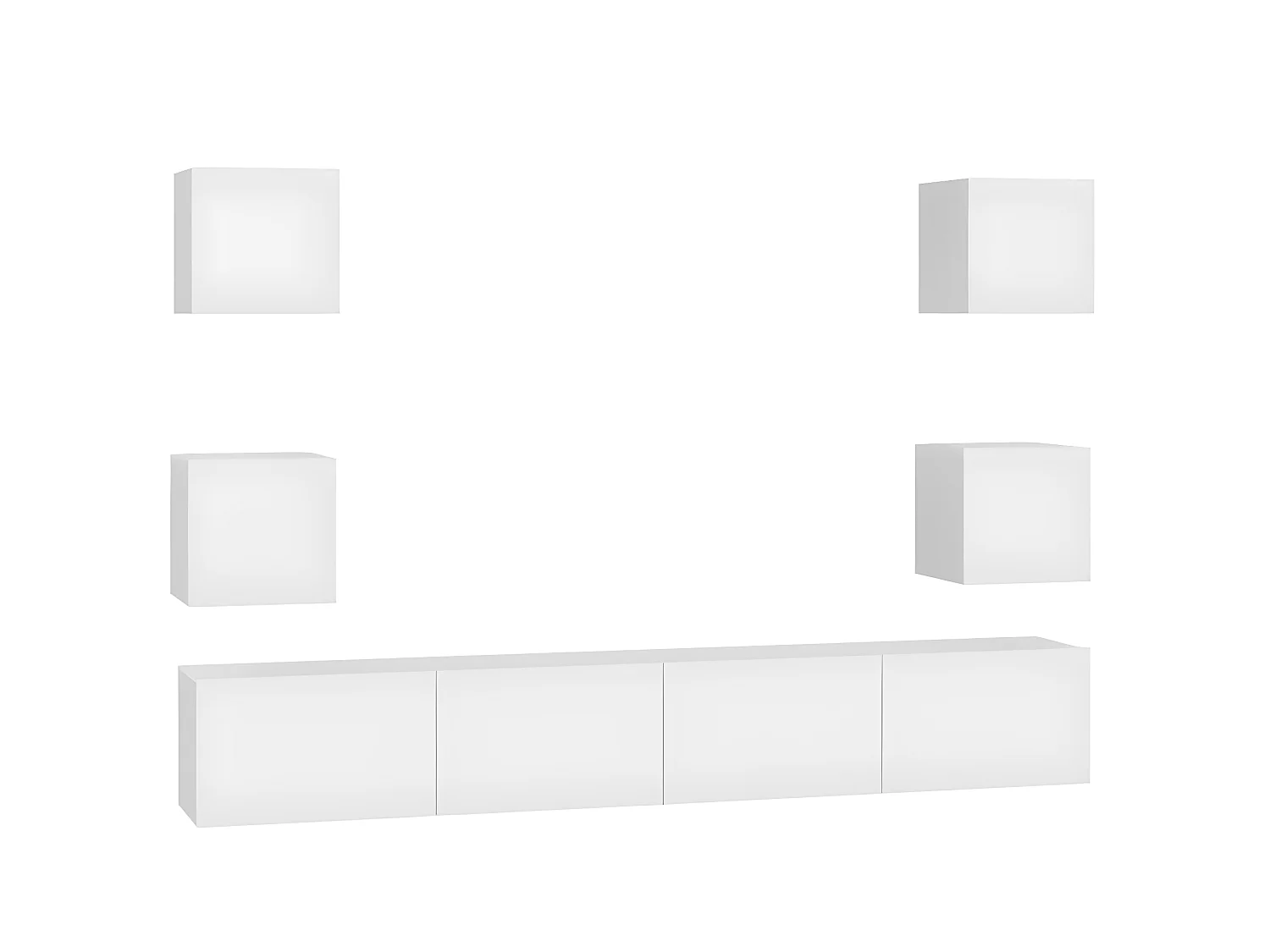 Ensemble de meubles TV 6 pcs Blanc Aggloméré