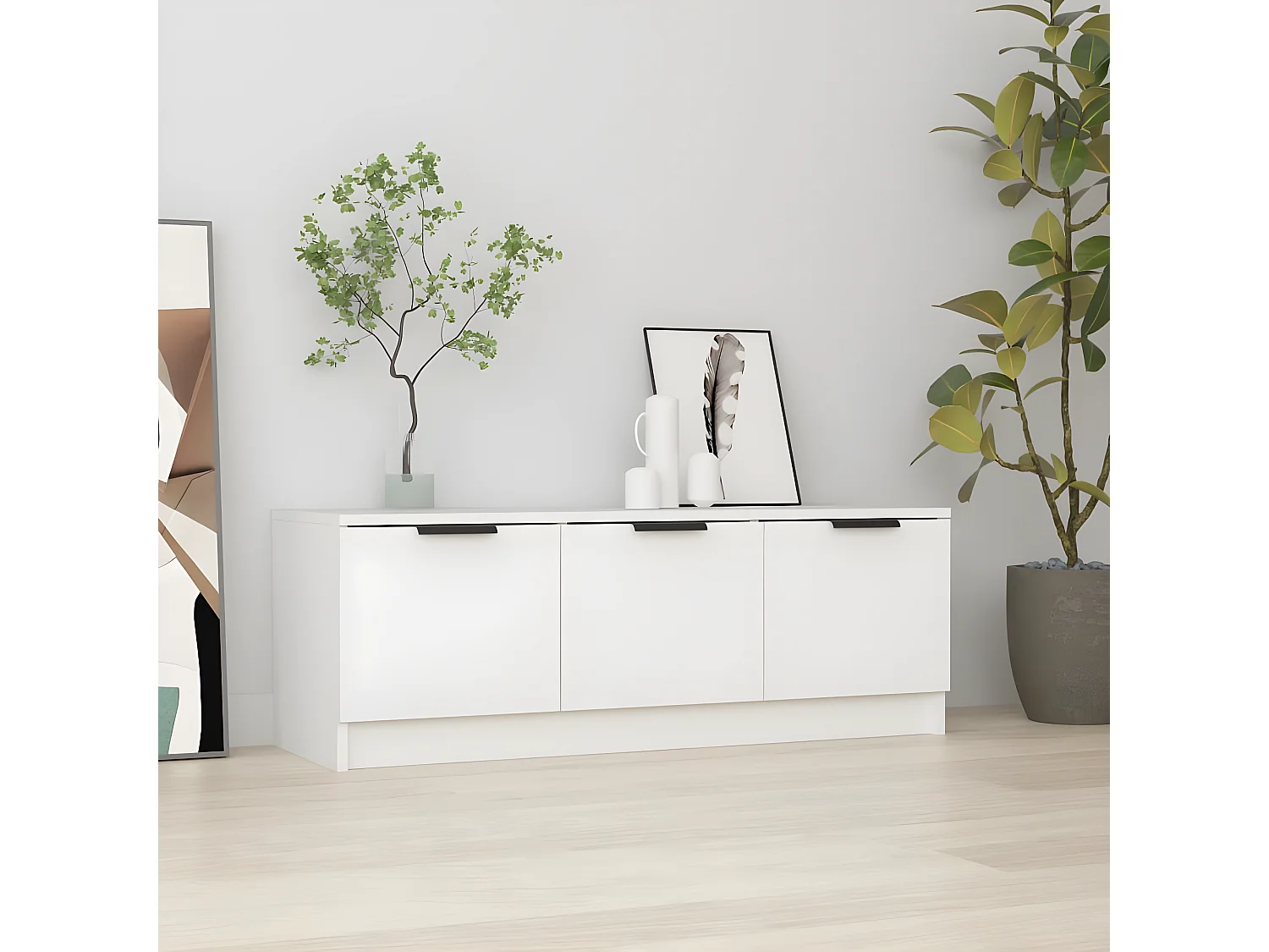 Mobile TV bianco 102x35x36,5 cm MDF