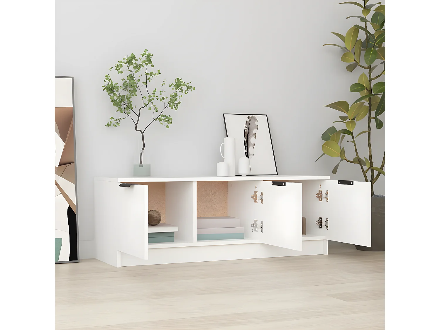 Mobile TV bianco 102x35x36,5 cm MDF