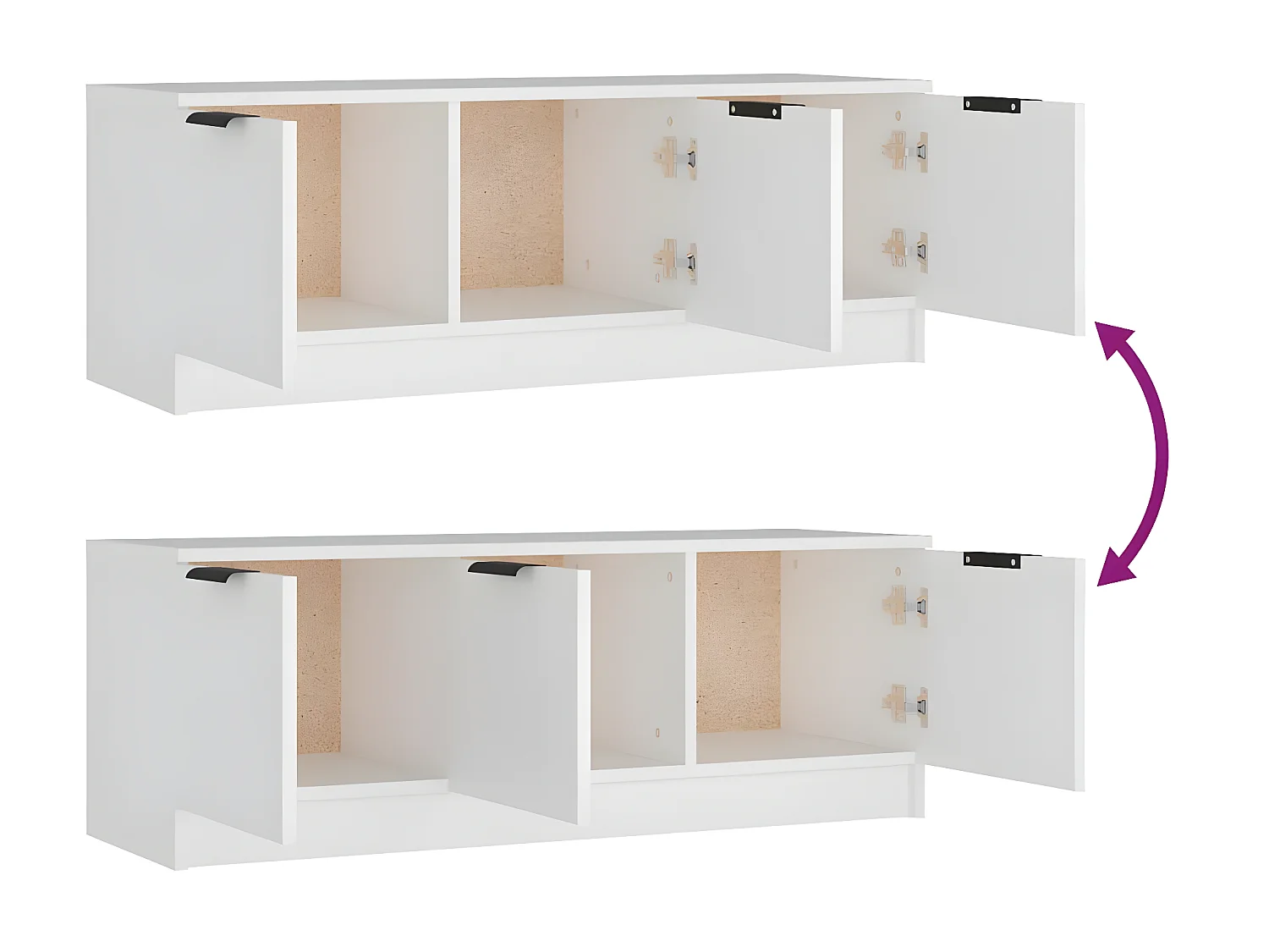 Mobile TV bianco 102x35x36,5 cm MDF