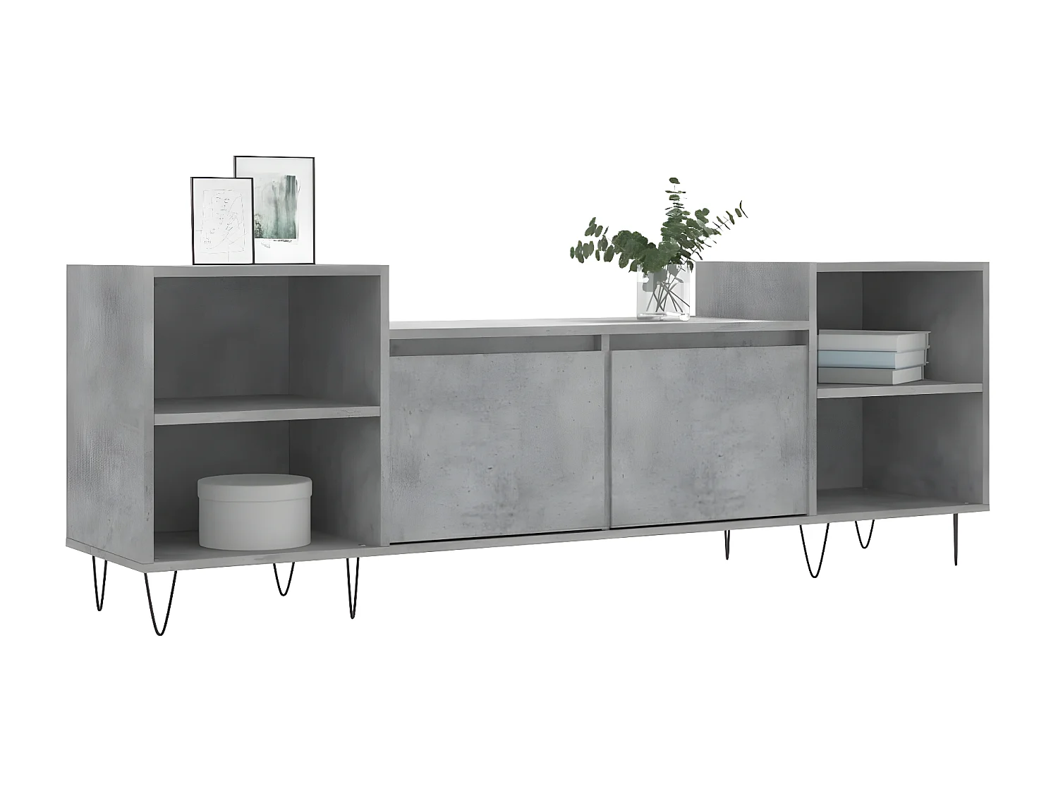 TV-Schrank Betongrau 160x35x55 cm Holzwerkstoff