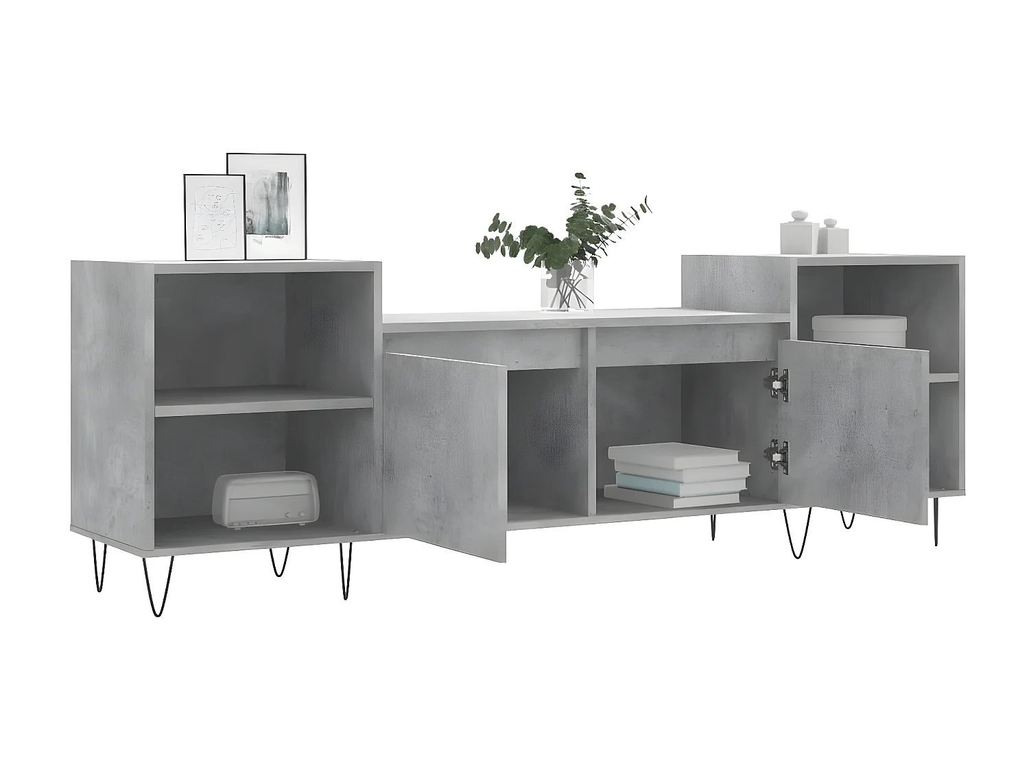 TV-Schrank Betongrau 160x35x55 cm Holzwerkstoff