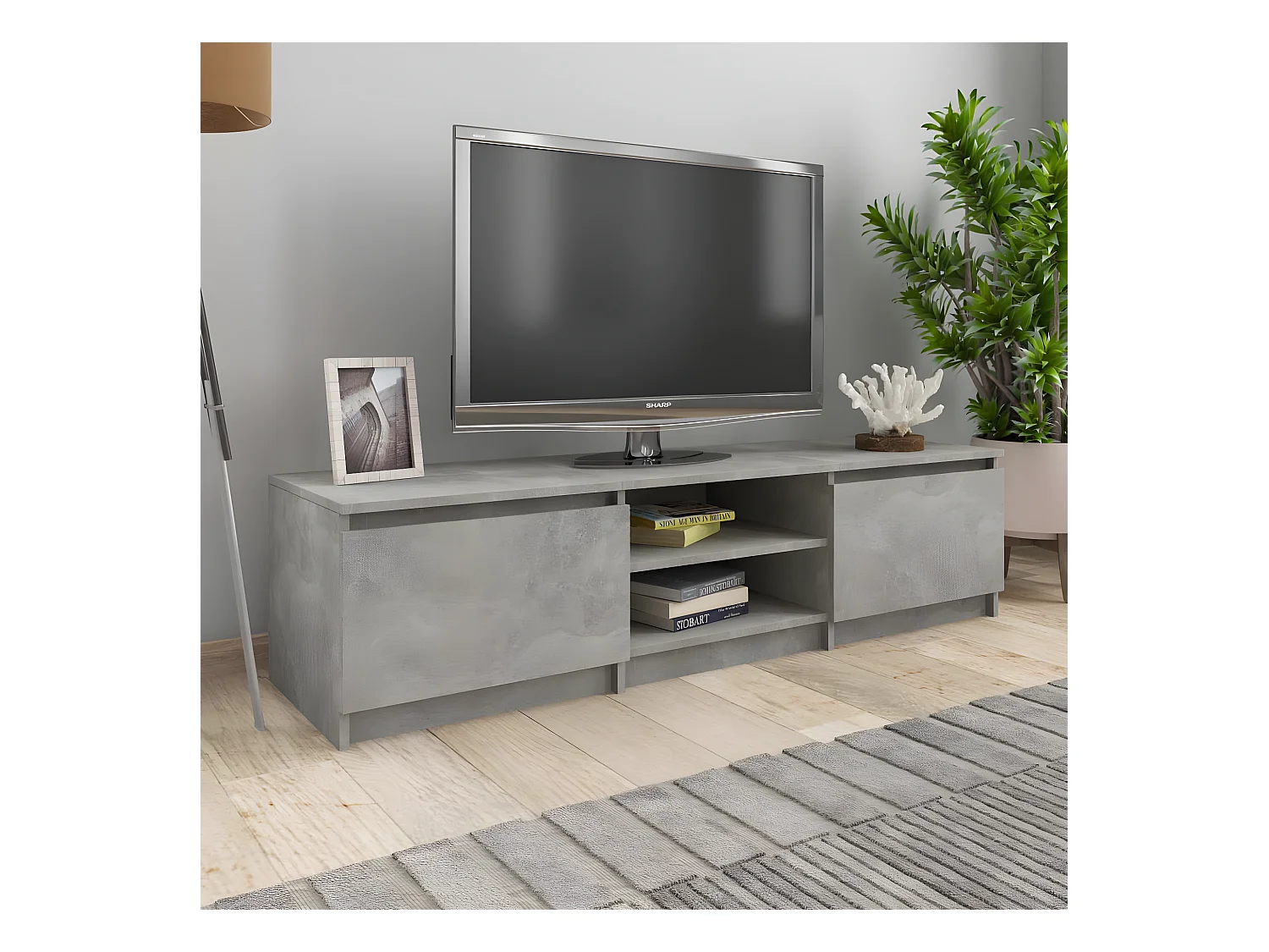 TV-meubel Betongrijs 140x40x35,5 cm Spaanplaat