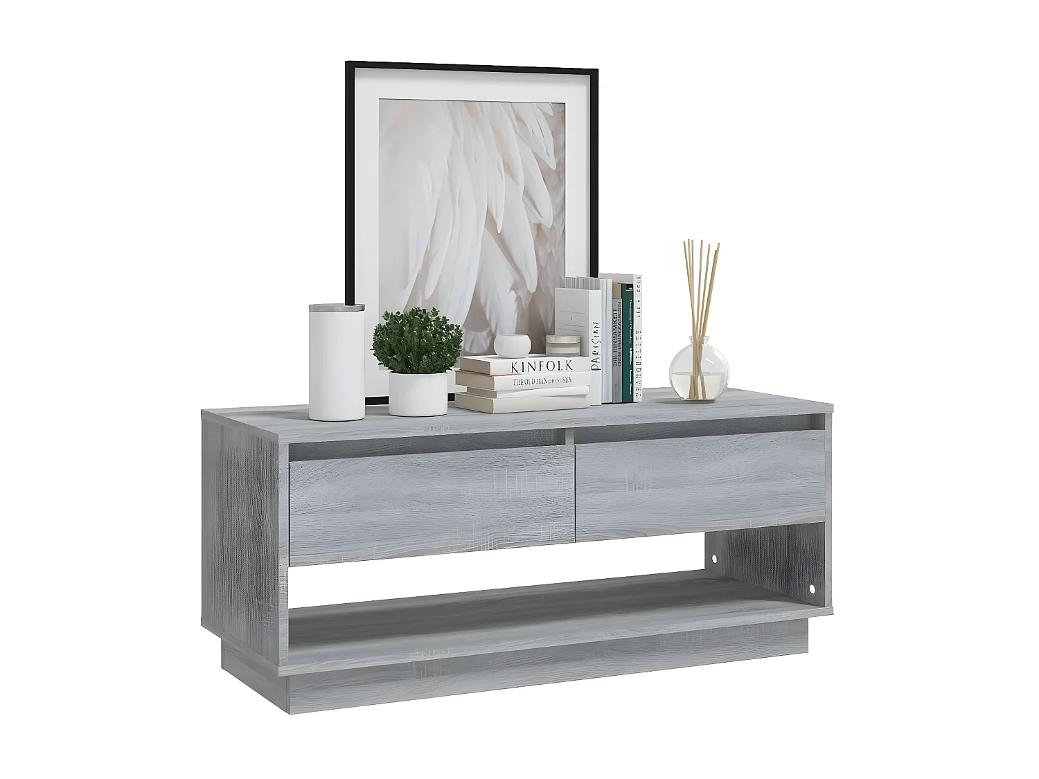 Mueble TV Sonoma gris aglomerado 102x41x44 cm