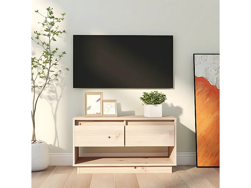 Meuble TV 74x34x40 cm Bois de pin massif