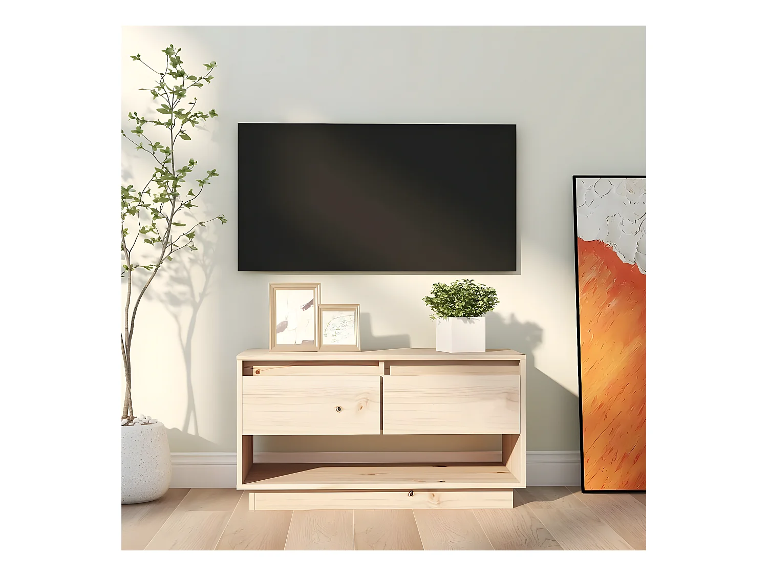 Meuble TV 74x34x40 cm Bois de pin massif