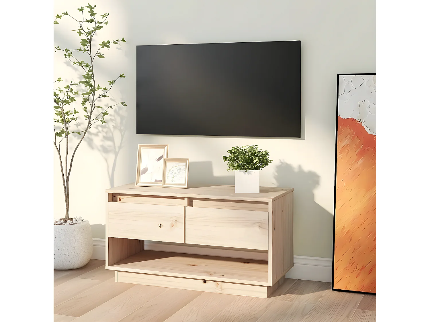 Meuble TV 74x34x40 cm Bois de pin massif