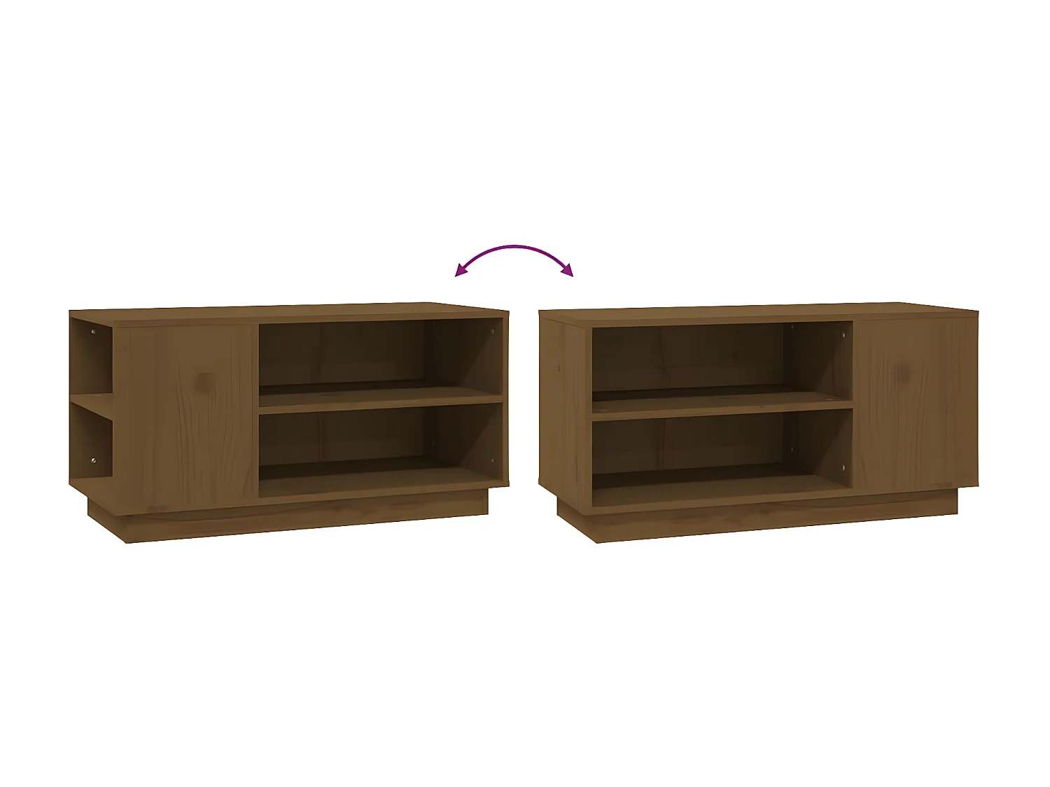 Meuble TV Marron miel 80x35x40,5 cm Bois de pin massif