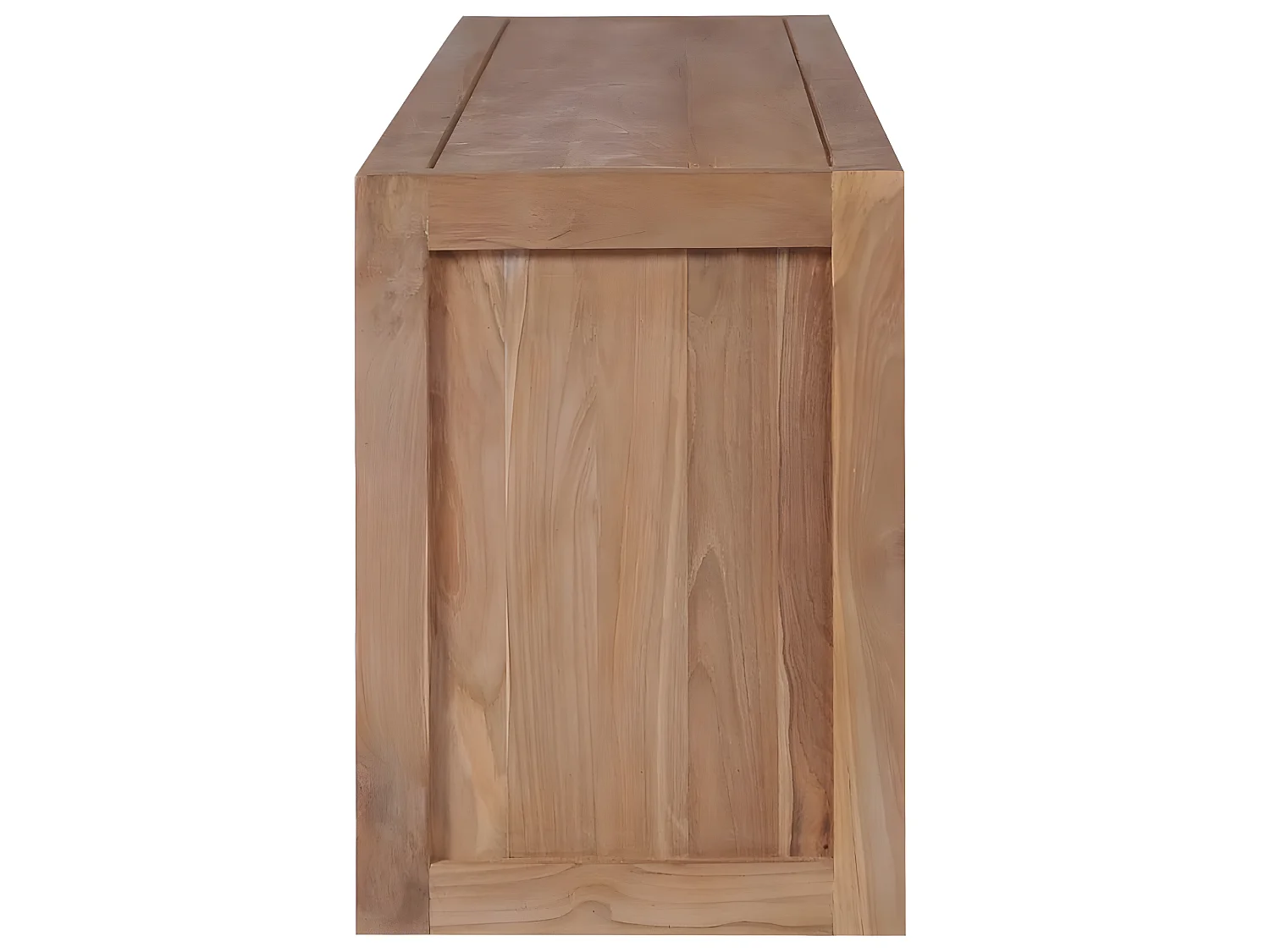 Meuble TV Bois massif de teck et finition naturelle 120x30x40cm