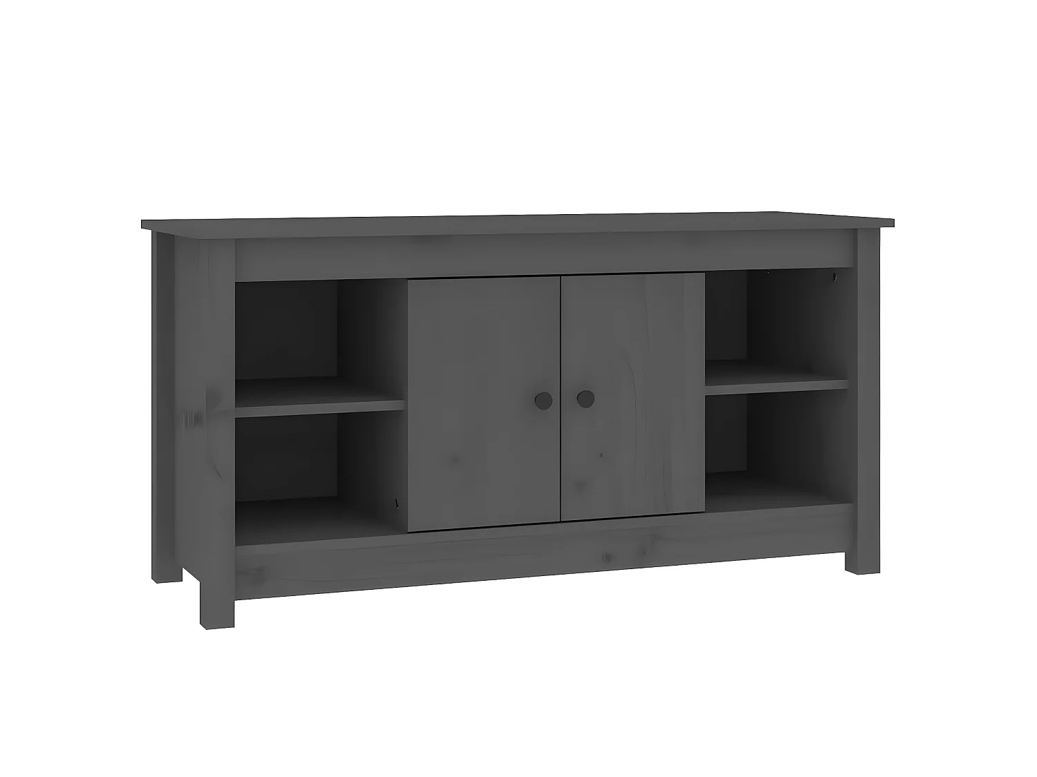 Meuble TV Gris 103x36,5x52 cm Bois de pin massif