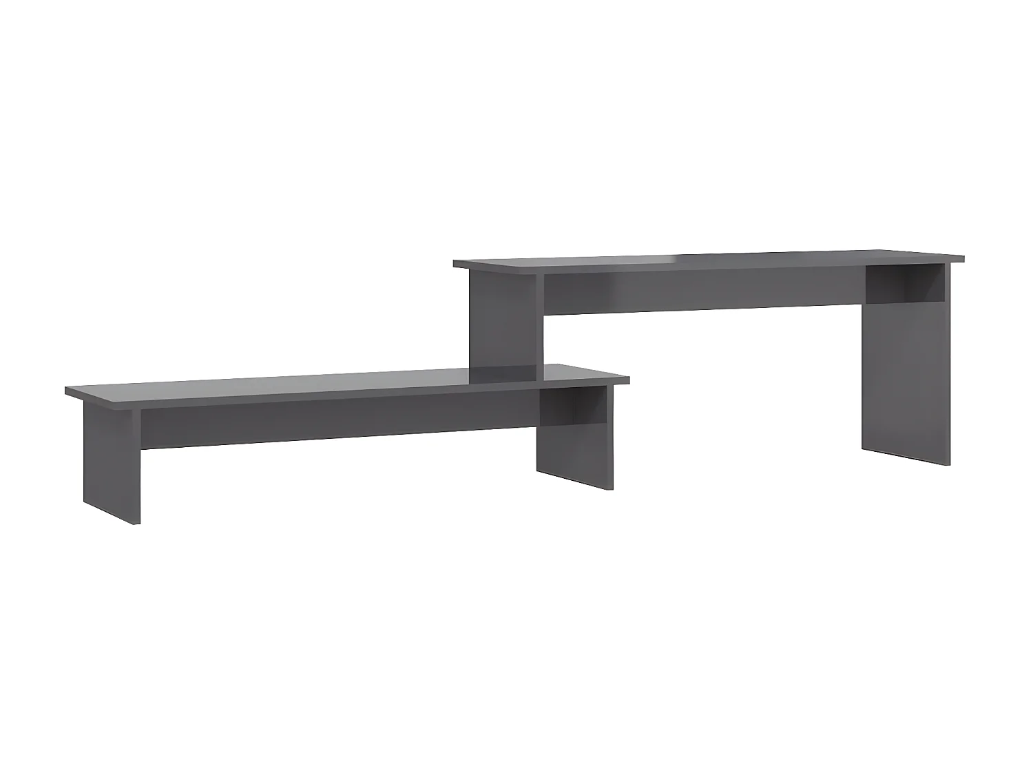 Meuble TV Gris brillant 180x30x43 cm Aggloméré