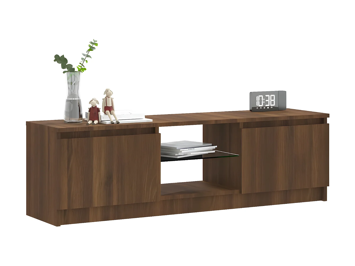 Meuble TV avec lumières LED chêne marron 120x30x35,5 cm