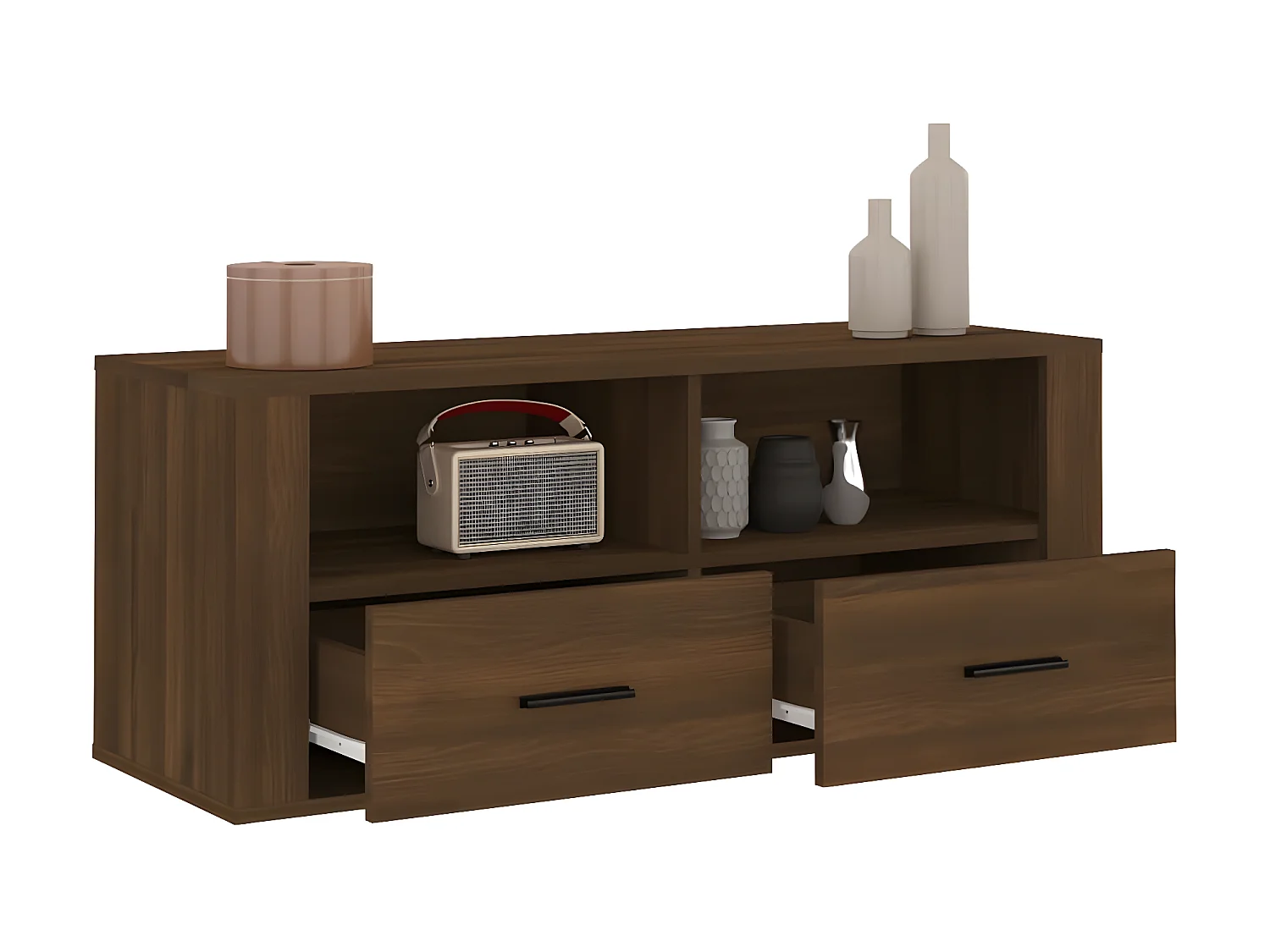 Meuble TV Chêne marron 100x35x40 cm Bois d'ingénierie