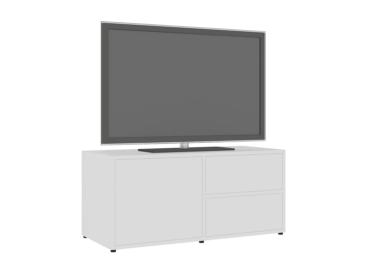 Mueble TV blanco 80x34x36 cm Madera contrachapada