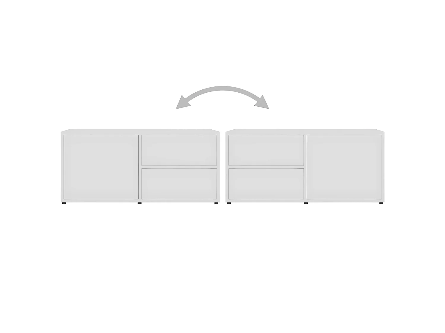 Meuble TV Blanc 80x34x36 cm Bois d'ingénierie