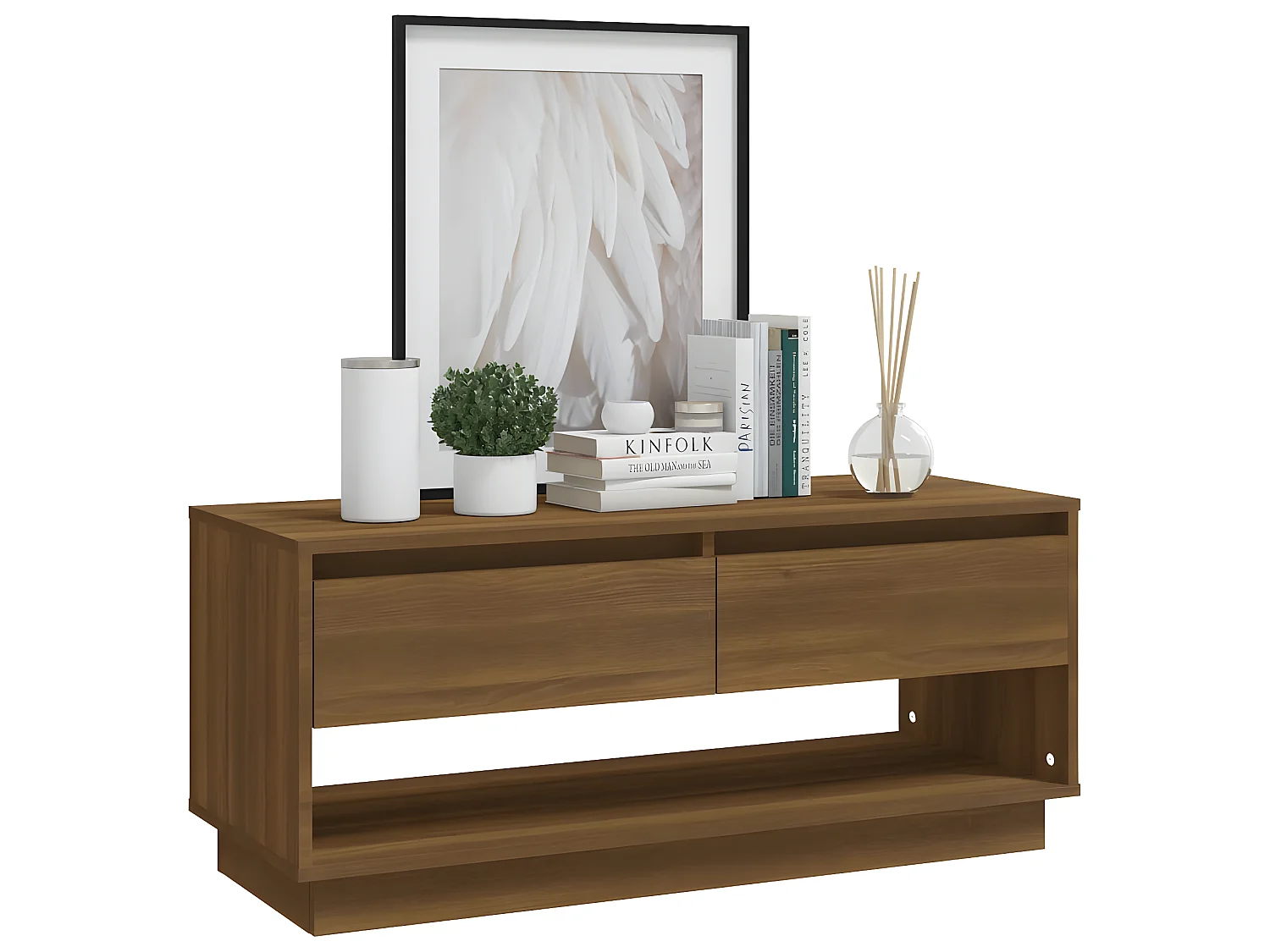 Meuble TV Chêne marron 102x41x44 cm Aggloméré