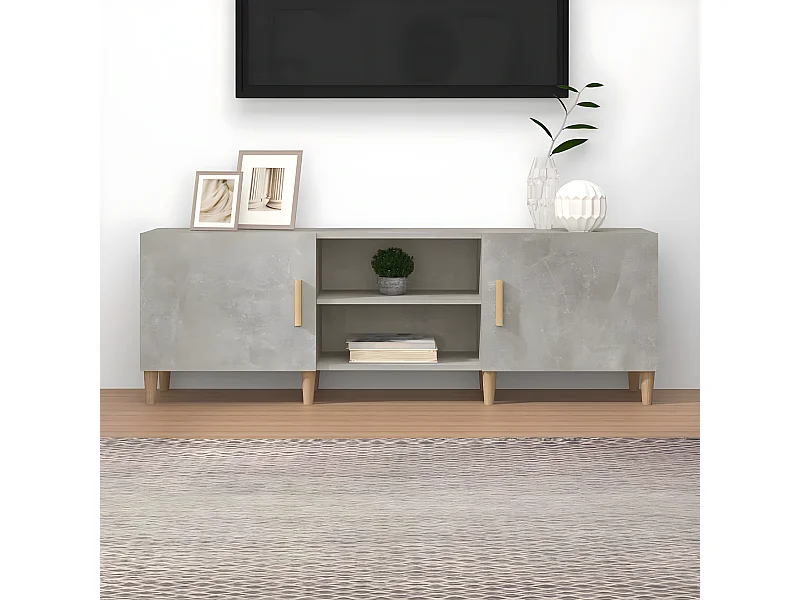 Meuble TV Gris béton 150x30x50 cm Bois d'ingénierie