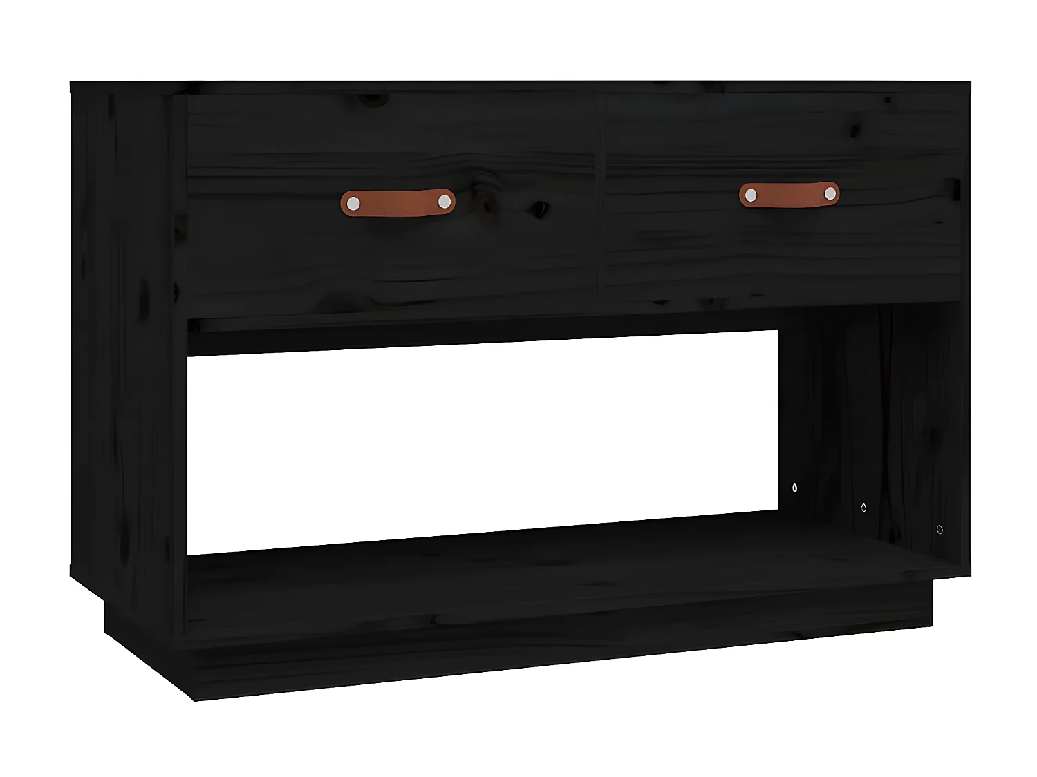 Meuble TV Noir 90x40x60 cm Bois de pin massif