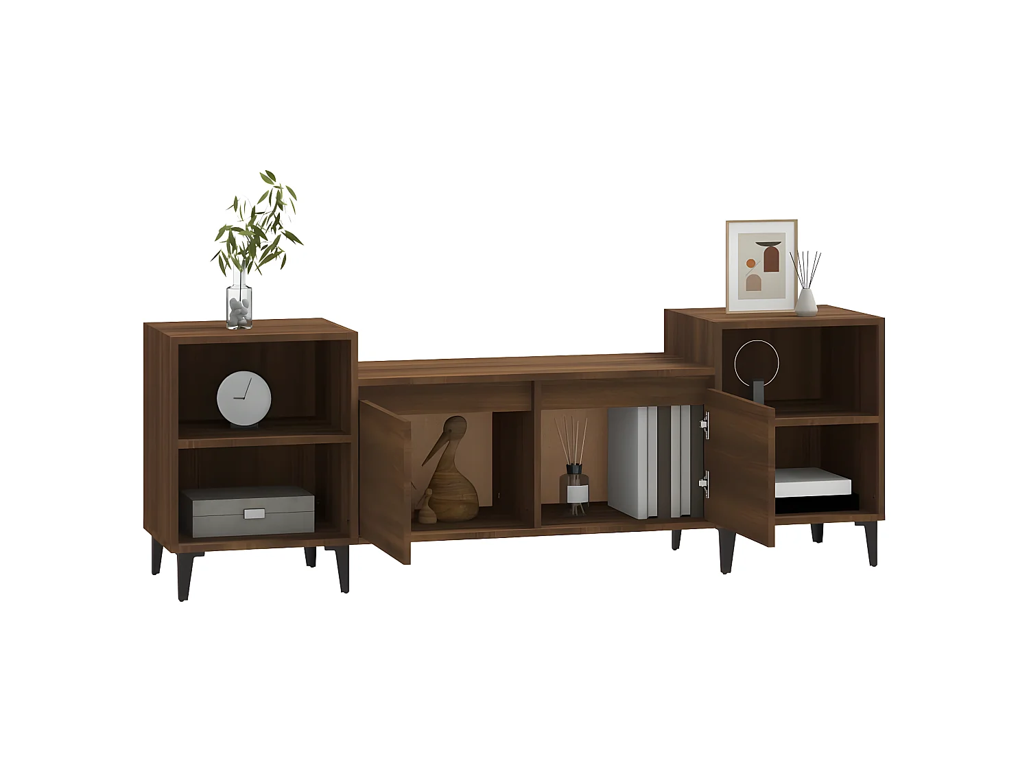 Meuble TV Chêne marron 160x35x55 cm Bois d'ingénierie