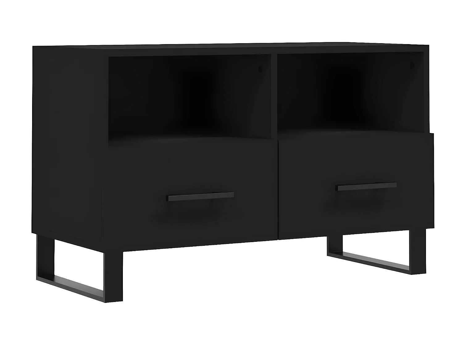 Zwart TV-meubel 80x36x50 cm Bewerkt hout