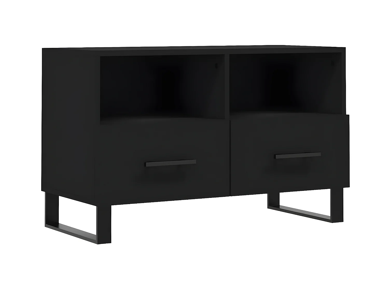 Meuble TV Noir 80x36x50 cm Bois d'ingénierie