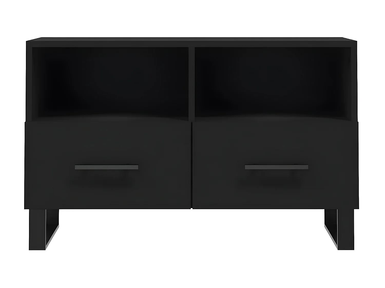 Meuble TV Noir 80x36x50 cm Bois d'ingénierie