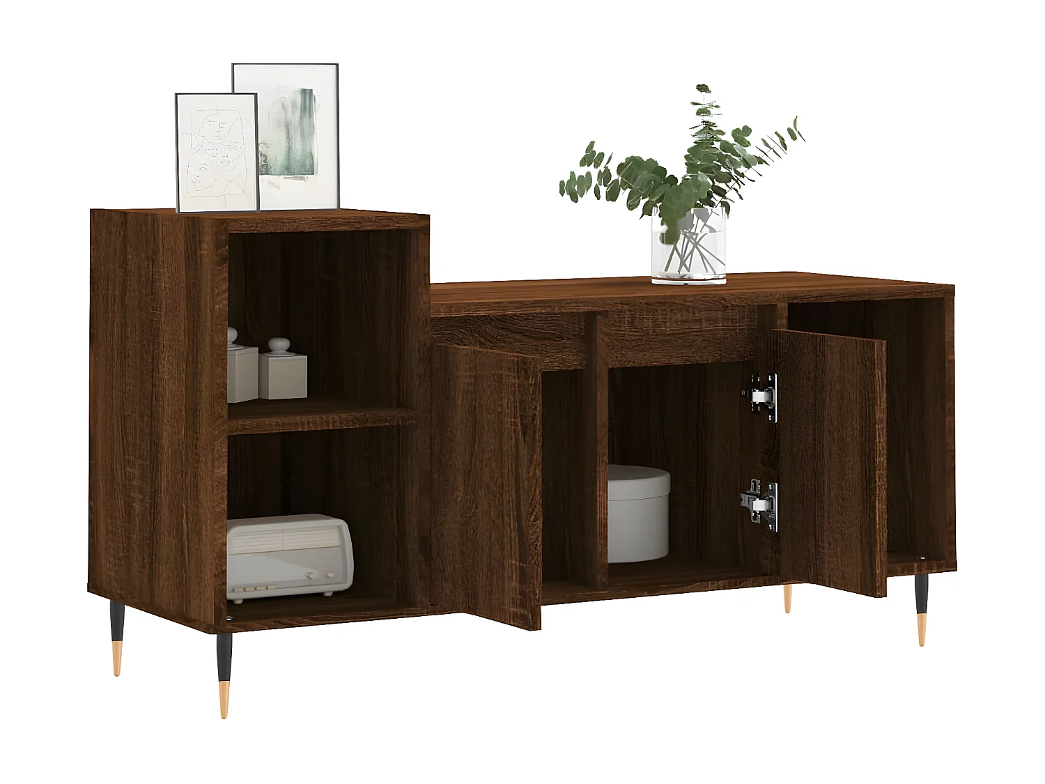 Meuble TV Chêne marron 100x35x55 cm Bois d'ingénierie