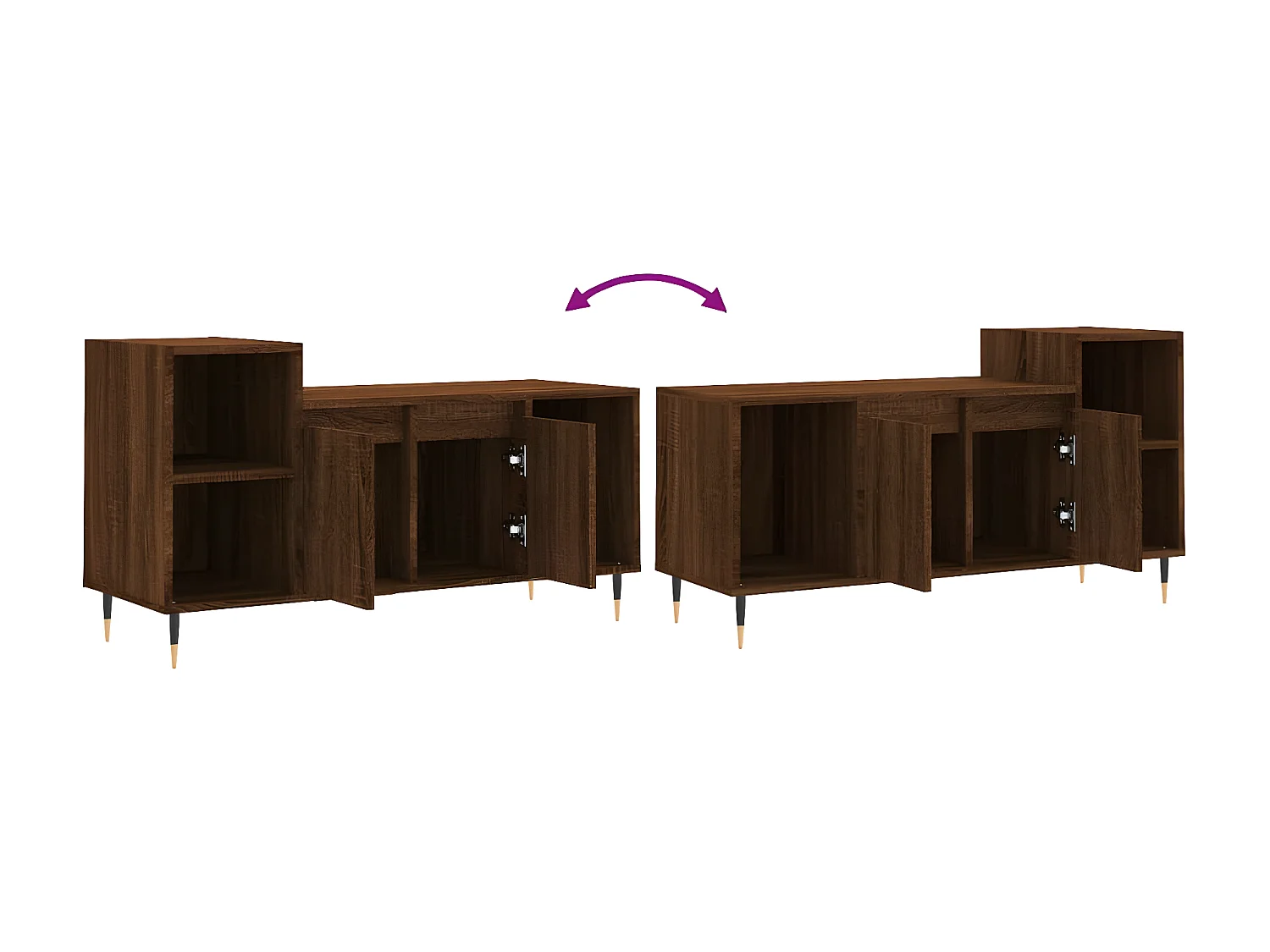 Meuble TV Chêne marron 100x35x55 cm Bois d'ingénierie