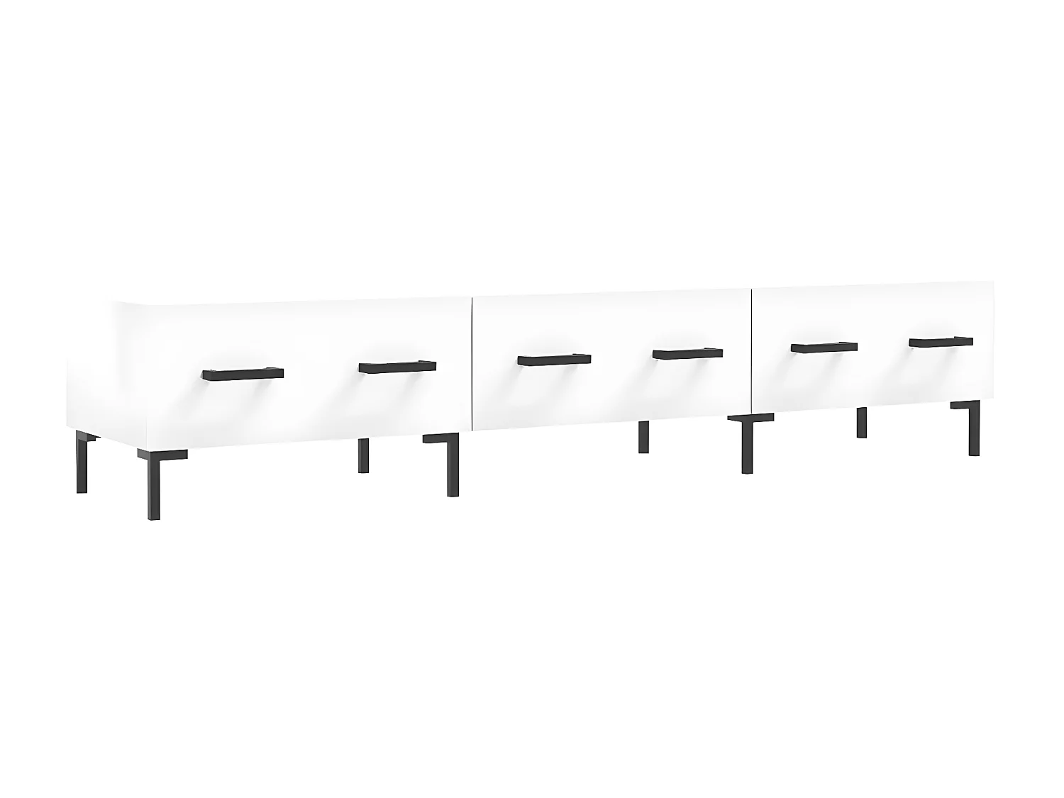 Meuble TV blanc brillant 150x36x30 cm bois d'ingénierie