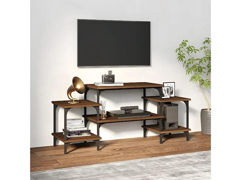 Meuble TV Chêne marron 117x35x52 cm Bois d'ingénierie