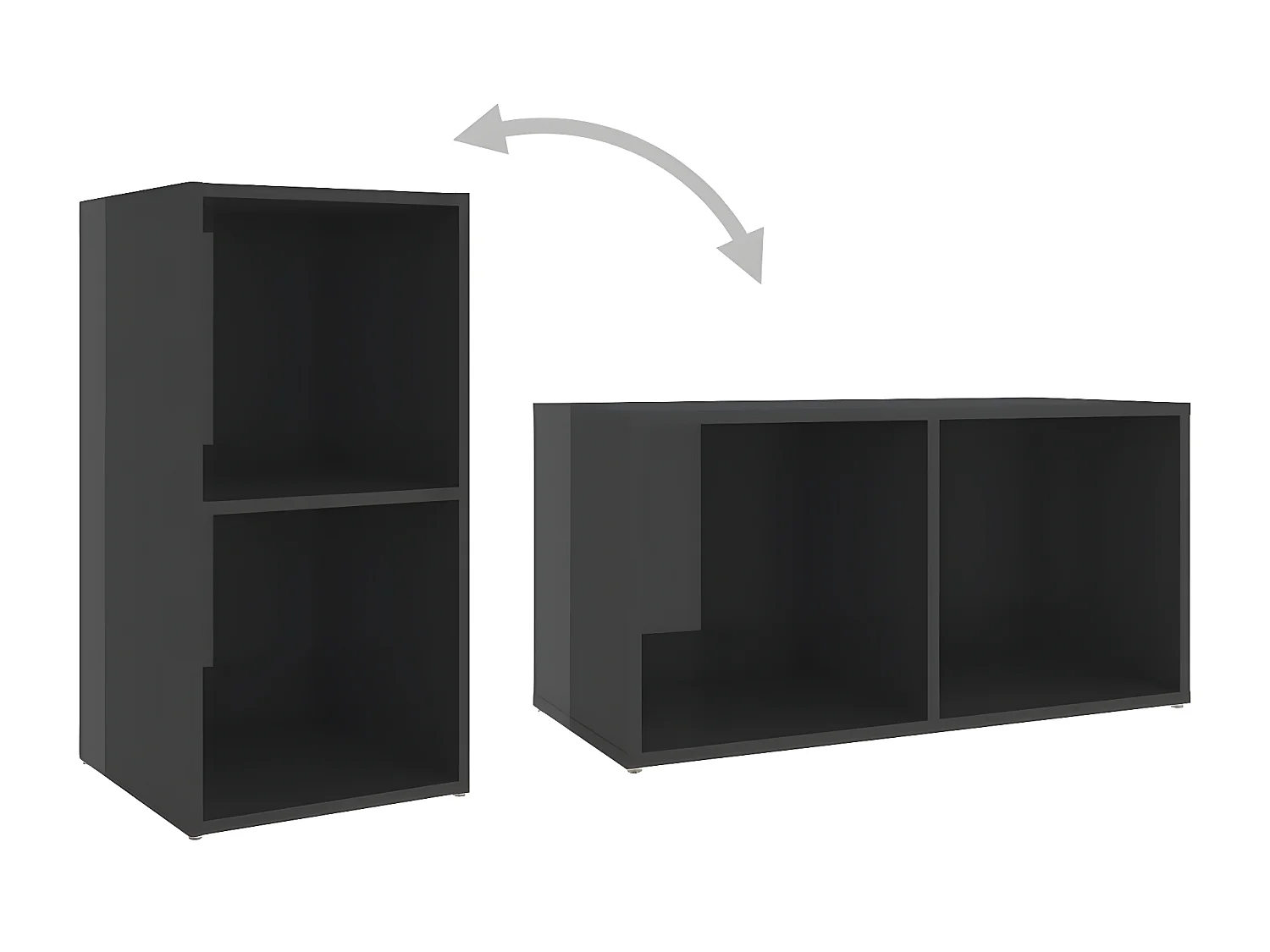 Ensemble de meubles TV 6 pcs Gris brillant Aggloméré