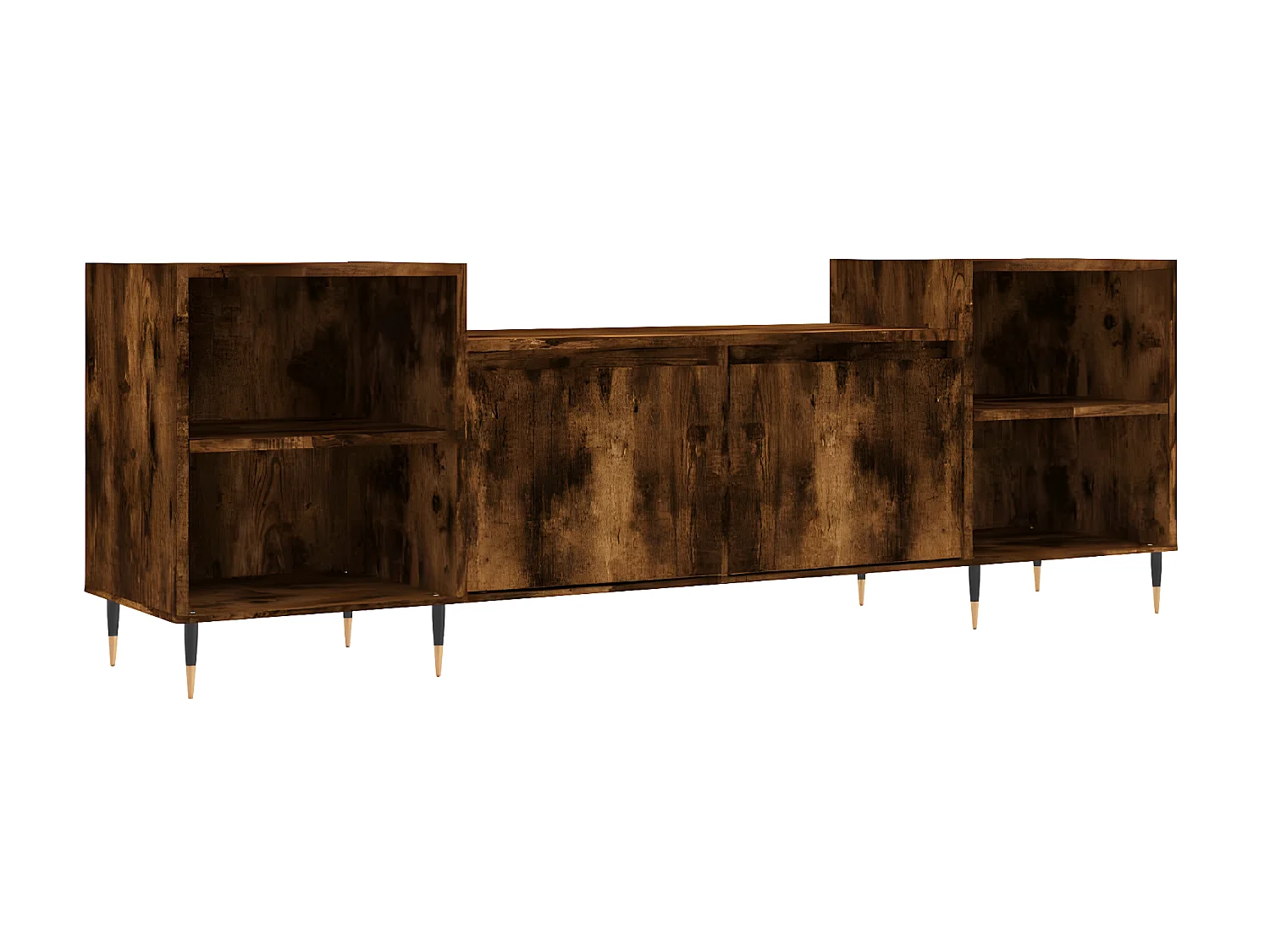 Meuble TV Chêne fumé 160x35x55 cm Bois d'ingénierie